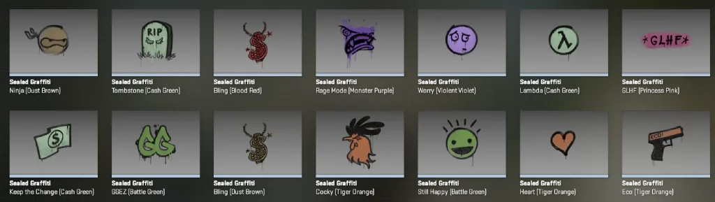 Граффити в еженедельных дропах CS2